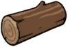 A cylindrical log with a visible cut end.